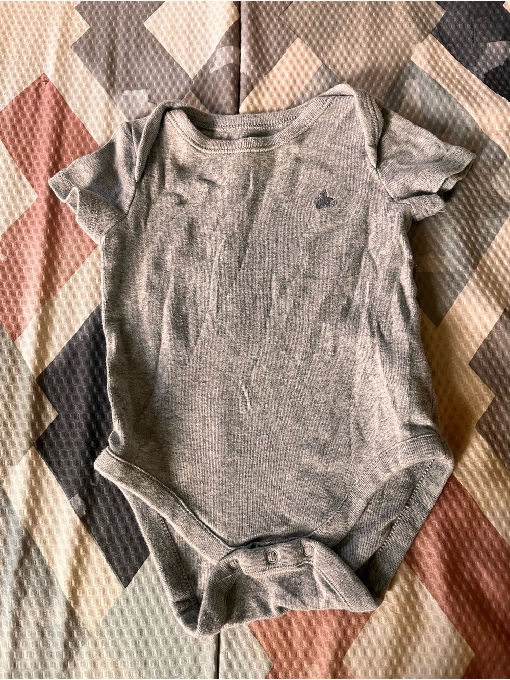 Classic Gray Baby One-Piece Bodysuit - Short Sleeve